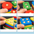Pikkukuva 3 / 10: Baby Sensoriset Lelut Palapeli Rainbow Blocks 2 2 2