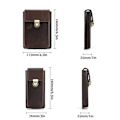 Miniatyrbillede 2 af 10: Penneetui i ægte læder Blyantpose KAFFE 3 PLACER 3 PLACER Coffee 3 Slots-3 Slots