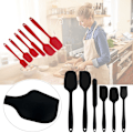 Miniatyrbillede 5 af 10: 6 Stk Silikonespatel Bagespatel SORT Black