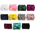 Miniatyrbilde 6 av 10: Velvet Baby Bow pannebånd Nyfødt vinterhårbånd SVART Black