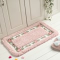 Miniatyrbillede 1 af 7: 1 Stk Lyserødt Tæppe Blomstertæppe Badetæppe Pink 1 Pcs-1 Pcs