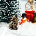 Miniatyrbilde 4 av 7: Mini Cat Statue Messing Metall Statue Dyrefigurer