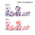Pikkukuva 1 / 10: 7kpl/ set DND Dice Polyhedral Nopan VÄRIN VAIHTO 4 VÄRIä color changing 4