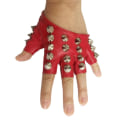 Miniatyrbilde 1 av 10: Punk Gloves Half Finger Hansker RØD SMAL NAGLE SMAL NAGLE red smal rivet-smal rivet