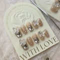 Miniatyrbillede 3 af 10: 10 stk Classy Butterfly Håndlavede Negle Pure Manual False Nail SShort