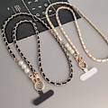 Miniatyrbillede 7 af 9: Cross Body Pearl Pickup Chain Mobiltelefon LANyard SORT black