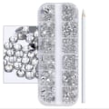 Miniatyrbild 6 av 9: Nail Rhinestone Pärlor VIT White