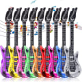 Miniatyrbillede 4 af 10: 6 stk oppustelig guitar rockguitar legetøj TILFÆLDIG FARVE B Random ColorB