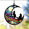 Miniatyrbild 1 av 8: Halloween Cat Charms Månformade kattdörrskransar D D D