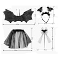 Pikkukuva 2 / 10: Bat Wings -setit Halloween Cosplay -asu 4 3 kpl / set 4 3 kpl / set 4 3pcs/set