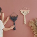 Miniatyrbillede 3 af 10: Macrame Planteophæng Hængende Planteholder BEIGE LANG LANG Beige Long-Long
