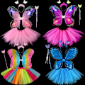 Pikkukuva 3 / 10: Lasten pukurekvisiitta Butterfly Wings -setit PUNAINEN 3 KPL / SET 3 Red 3 pcs/set-3 pcs/set