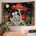 Pikkukuva 3 / 5: Skull Mushroom Tapestry Party Hanging Cloth Skeleton Home