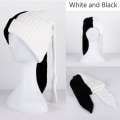 Miniatyrbilde 1 av 10: Strikket ulllue Warm Tide Lue HVIT OG SORT HVIT OG SORT White and Black