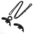 Miniatyrbillede 1 af 10: 1 par urremstik Båndremadapter SORT Black Connector&Chain-Connector&Chain