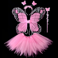 Pikkukuva 1 / 10: Lasten pukurekvisiitta Butterfly Wings -setit PINK 4 kpl/ SET 4 Pink 4 pcs/set-4 pcs/set