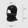 Miniatyrbillede 2 af 10: Balaclava kalot strikket hue SORT Black