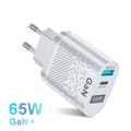 65W GaN Snabbladdare Adapter vit