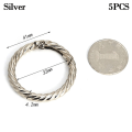 Miniatyrbillede 1 af 10: 5 stk Spring Runde Ringe Taske Bæltespænder SØLV 41MM Silver 41mm