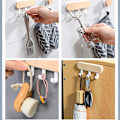 Miniatyrbild 5 av 10: Träkrokar Vägghängare Krokar VIT 3 KROKAR 3 KROKAR White 3 hooks-3 hooks