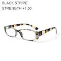 Pikkukuva 1 / 10: Lukulasit Presbyopic Eyewear Retro Frame MUSTA RAITA +150 black stripe