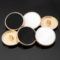 Miniatyrbilde 10 av 10: 10 stk Metallknapper Hodeplaggklemme HVIT 20MM White 20mm