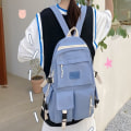 Miniatyrbillede 5 af 10: Canvas Sort rygsæk Light Simple Travel Bag BEIGE Beige
