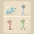 Miniatyrbillede 3 af 10: LED Natlys Skrivebordslampe PINK SQUARE SQUARE pink square-square
