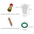 Miniatyrbild 2 av 10: 7 st/ Set #12 Pyrex Glass Cup Kit Tig Svetsbrännare 2,4MM 2,4MM 2.4mm