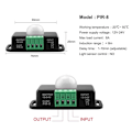 Miniatyrbillede 2 af 10: Sensor lyskontakt LED Strip Sensor Controller PIR8 PIR8 PIR8