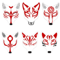 Miniatyrbillede 3 af 8: Fox Mask Cosplay Mask Party Props Mask