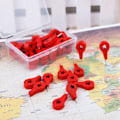 Miniatyrbilde 1 av 6: Push Pins Thumb Tacks Reise Kart Tacks