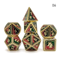 Miniatyrbilde 1 av 10: 7 stk/sett DND metallterninger polyedriske terninger 06 06 06