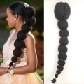 Pikkukuva 3 / 10: Long Braided Ponytail Extension Bubble Ponytail Braid NATURAL Natural black 2-2