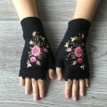 Pikkukuva 7 / 10: Neulotut Fingerless Gloves Fingerless Gloves MUSTA black