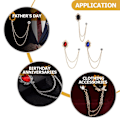 Pikkukuva 6 / 10: Badge Hanging Chains Kaulusneula Riippuvaatteiden kauluspinta