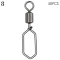 Miniatyrbillede 1 af 9: 50 stk Fishing Snap Connector med Pin Rolling Swivel 8 8 8