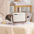 Miniatyrbillede 10 af 10: Læder Fanny Packs til kvinder Dame bæltetaske SORT SORT Black
