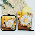 Miniatyrbild 4 av 10: Bakhandskar mot värme Eid Mubarak Ugnvantar STYLE C STYLE C