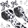 Pikkukuva 1 / 7: 2 rullaa 10 jaardia Cow Print Ribbon Wired Cow Print Wired Edge