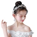 Miniatyrbilde 6 av 10: Pearl Wrist Flower Girls Brudepike ROSA HODEKJENE HODEKJENE Pink Headdress-Headdress