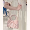 Miniatyrbilde 4 av 10: Kvinners Clutch Veske Håndvesker Sommer Rosa Sløyfe Vesker ROSA Pink