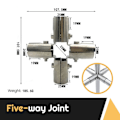 Pikkukuva 1 / 10: 1 kpl putkiliitos putkiliitin FIVE WAY JOINT FIVE WAY JOINT Five way Joint
