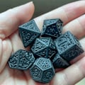 Miniatyrbillede 6 af 10: 7 Stk/sæt DND Terninger Polyhedral Terninger SORT SORT black