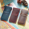 Miniatyrbillede 3 af 10: Retro læder penneholder Brun fyldepennepose BRUN SMALL Brown Small-Small