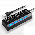 Miniatyrbillede 3 af 10: USB HUB Adapter SORT black