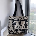 Miniatyrbillede 10 af 10: Kvinders taske med stor kapacitet Cut Style Canvas Tote Bag A A A
