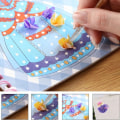 Miniatyrbilde 9 av 9: Poke Art DIY Lekeutstyr Utdannende Poke Maling ROSA Pink