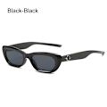 Miniatyrbillede 1 af 10: Cat Eye Solbriller Star Y2K Solbriller SORT-SORT SORT-SORT Black-Black