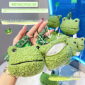 Miniatyrbillede 3 af 8: Frog Plys nøglering pige gaver vedhæng par gave charme